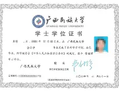 广西大学毕业证样本图片